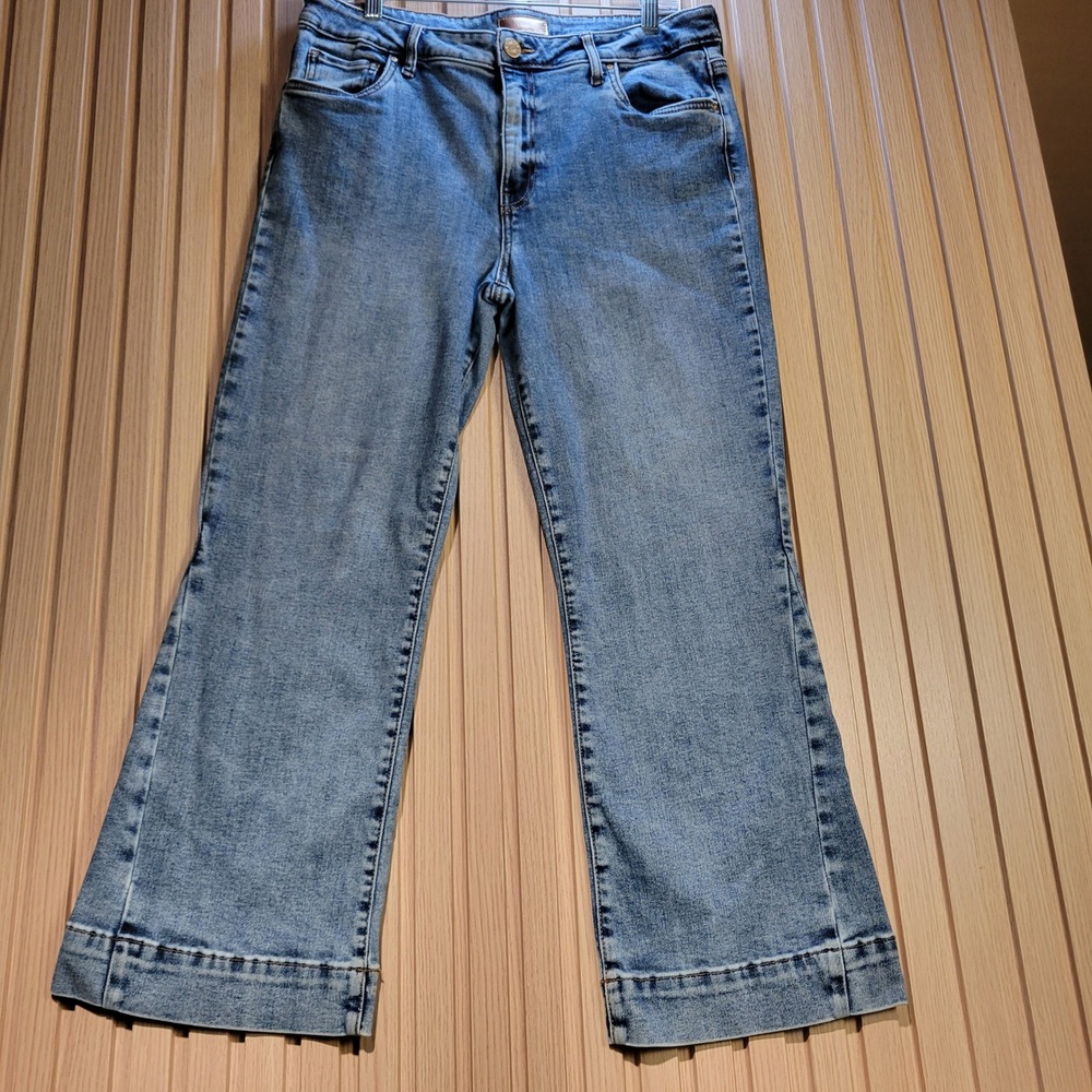 KUT from the Kloth Womens High Rise Wide Leg Jeans Medium Wash Blue Denim